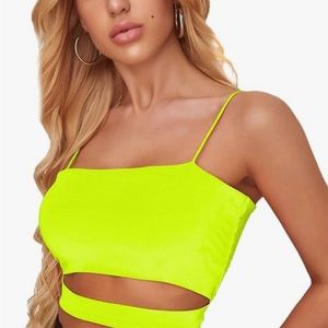 Neon tank top with cut out.